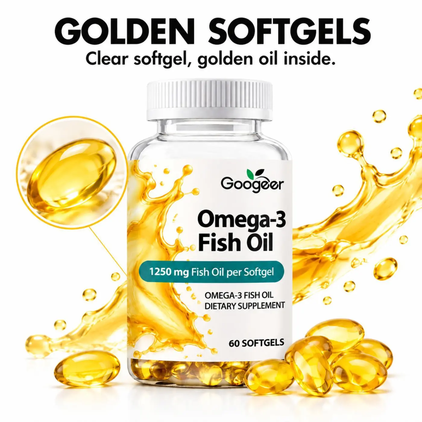 Omega-3 Fish Oil Softgels product presentation