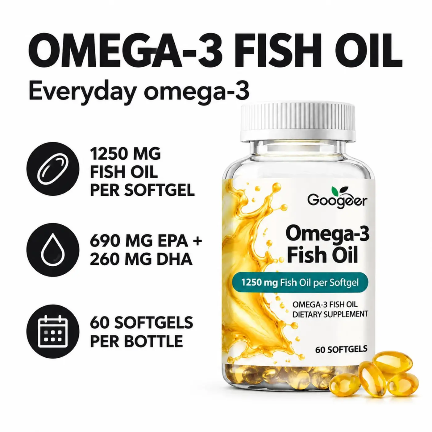 Omega-3 Fish Oil Softgels packaging detail