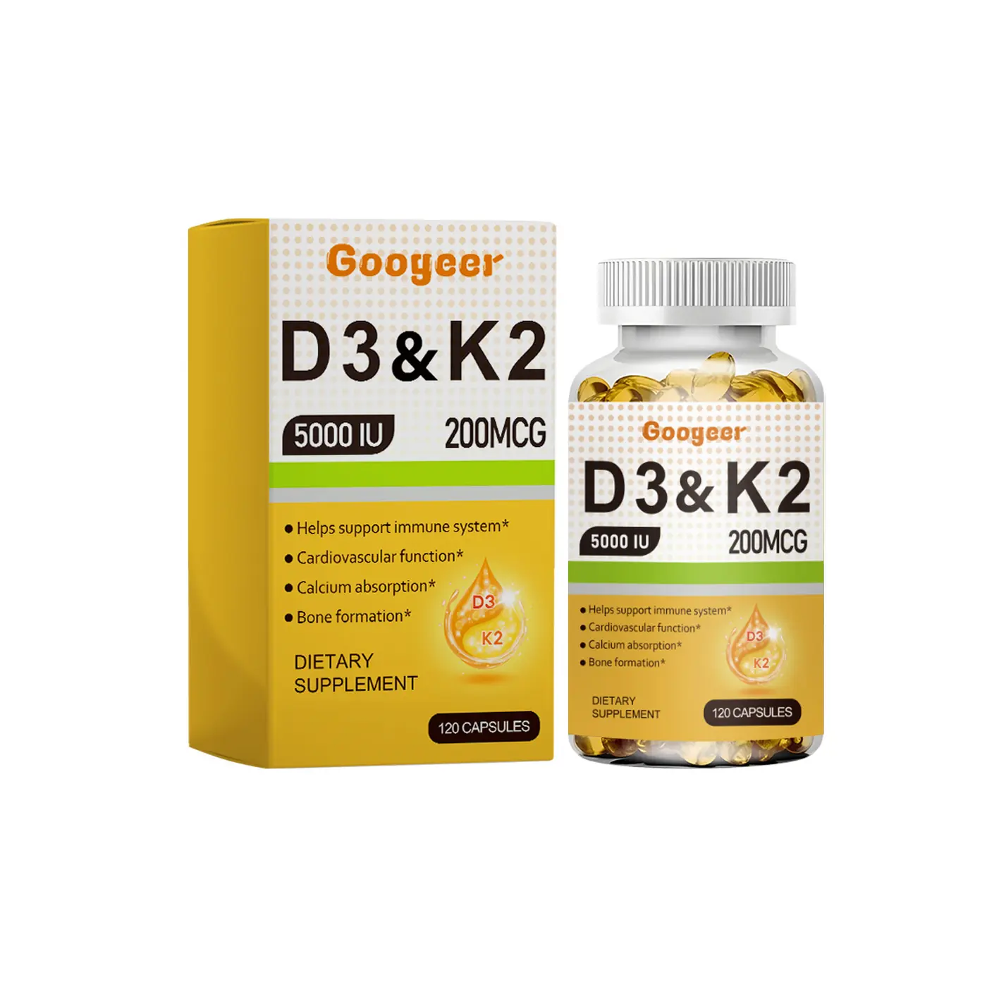 Vitamin D3 + K2 Capsules